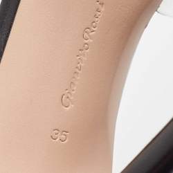 Pre Owned Gianvito Rossi Black Leather and PVC Lace Up Slide Sandals Size 35