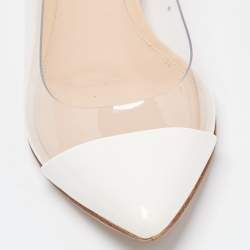 Pre Owned Gianvito Rossi Tricolor Patent and PVC Ballet Flats Size 35