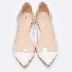 Pre Owned Gianvito Rossi Tricolor Patent and PVC Ballet Flats Size 35