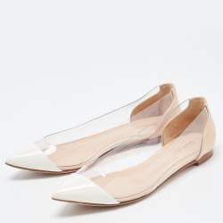 Pre Owned Gianvito Rossi Tricolor Patent and PVC Ballet Flats Size 35