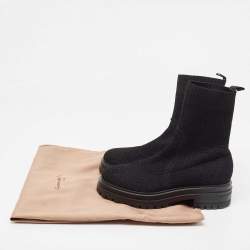 Pre Owned Gianvito Rossi Black Fabric Sock Ankle Boots Size 36