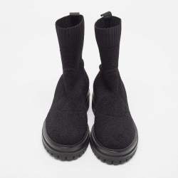 Pre Owned Gianvito Rossi Black Fabric Sock Ankle Boots Size 36