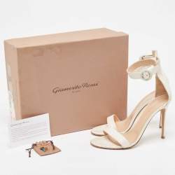 Pre Owned Gianvito Rossi Metallic Glitter Portofino Ankle Strap Sandals Size 40