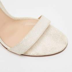 Pre Owned Gianvito Rossi Metallic Glitter Portofino Ankle Strap Sandals Size 40