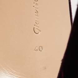 Pre Owned Gianvito Rossi Purple Velvet Portofino Sandals Size 40