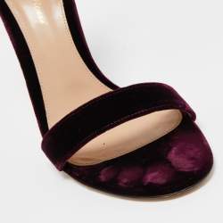 Pre Owned Gianvito Rossi Purple Velvet Portofino Sandals Size 40