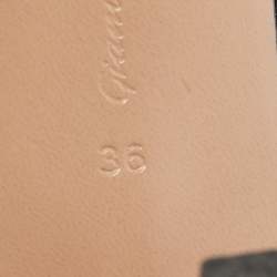 Pre Owned Gianvito Rossi Black Leather Studded Luxor Slide Sandals Size 36