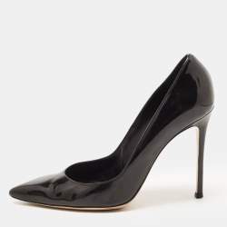 Pre Owned Gianvito Rossi Black Patent Leather Pointed Toe Pumps Size 40