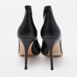 Pre Owned Gianvito Rossi Black Leather Vamp Pumps Size 38