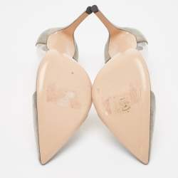 Pre Owned Gianvito Rossi Grey Suede and PVC Plexi Pointed Toe Pumps Size 39