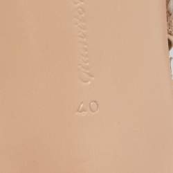 Pre Owned Gianvito Rossi Beige/Brown Pyhton Slingback Pumps Size 40