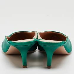 Pre Owned Gianvito Rossi Green Satin Fanny Mules Size 40