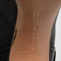 Pre Owned Gianvito Rossi Black Leather Buckle Detail Mid Calf Boots Size 40