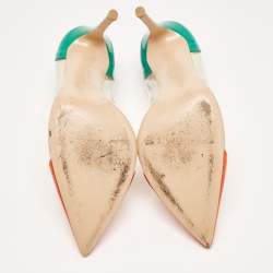 Pre Owned Gianvito Rossi Multicolor Patent Leather and PVC Plexi Pumps Size 39.5