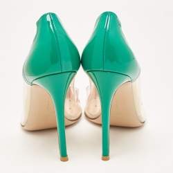 Pre Owned Gianvito Rossi Multicolor Patent Leather and PVC Plexi Pumps Size 39.5