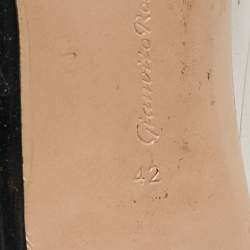 Pre Owned Gianvito Rossi Black/Transparent Polka Dot Fabric And PVC Plexi Pointed Toe Pumps Size 42