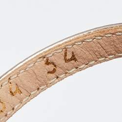 Pre Owned Gianvito Rossi Rose Gold Mirror Leather and PVC Ankle Strap Sandals Size 34