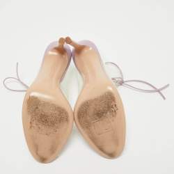 Pre Owned Gianvito Rossi Transparent/Purple PVC and Leather Helmut Booties Size 38.5