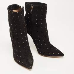 Gianvito Rossi  Black Suede Studded Ankle Boots Size 41