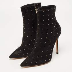 Gianvito Rossi  Black Suede Studded Ankle Boots Size 41