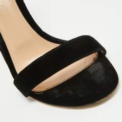 Pre Owned Gianvito Rossi Black Velvet Portofino Sandals Size 40