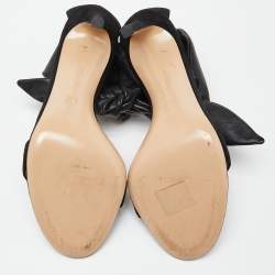 Pre Owned Gianvito Rossi Black Suede and Leather Ankle Cuff Sandals Size 38