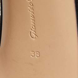 Pre Owned Gianvito Rossi Black Suede and Leather Ankle Cuff Sandals Size 38