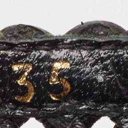 Pre Owned Gianvito Rossi Black Leather Woven Lace Up Sandals Size 35