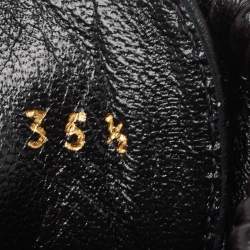 Pre Owned Gianvito Rossi Black Leather Combat Boots Size 35.5