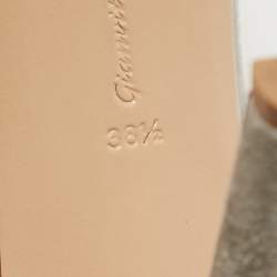 Pre Owned Gianvito Rossi Grey Suede and PVC Plexi Pointed Toe Pumps Size 38.5