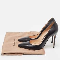 Pre Owned Gianvito Rossi Black Leather Pointed Toe Pumps Size 36.5