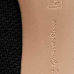 Pre Owned Gianvito Rossi Black Knit Fabric Vires Open Toe Ankle Booties Size 39