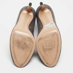 Pre Owned Gianvito Rossi Grey Suede Vamp Boots Size 40.5