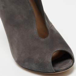 Pre Owned Gianvito Rossi Grey Suede Vamp Boots Size 40.5
