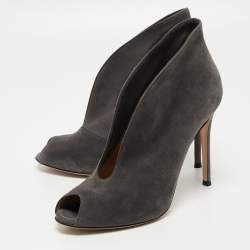 Pre Owned Gianvito Rossi Grey Suede Vamp Boots Size 40.5