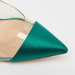 Gianvito Rossi Green Satin and PVC Plexi Pumps Size 38