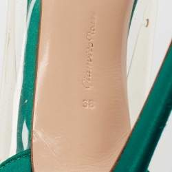 Gianvito Rossi Green Satin and PVC Plexi Pumps Size 38