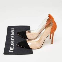 Pre Owned Gianvito Rossi Multicolor PVC and Suede Plexi Pumps Size 37