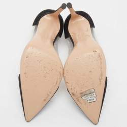 Pre Owned Gianvito Rossi Metallic Black Suede and PVC Plexi Pointed Toe Pumps Size 40