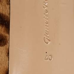 Pre Owned Gianvito Rossi Brown/Beige Leopard Print Calf Hair Pointed Toe Pumps Size 40