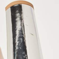 Pre Owned Gianvito Rossi Silver Leather Ankle Strap Sandals Size 40.5