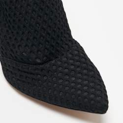 Pre Owned Gianvito Rossi Black Mesh and Suede Knee Length Boots Size 39