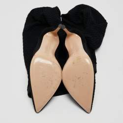 Pre Owned Gianvito Rossi Black Mesh and Suede Knee Length Boots Size 39