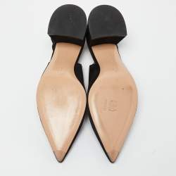 Pre Owned Gianvito Rossi Black Suede Slingback Pumps Size 37.5