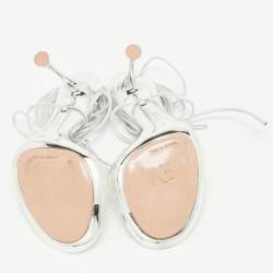 Gianvito Rossi Transparent PVC and Leather Spice Ankle Tie Sandals Size 36