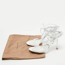 Gianvito Rossi Transparent PVC and Leather Spice Ankle Tie Sandals Size 36