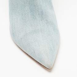 Pre Owned Gianvito Rossi Blue Denim Calf Length Boots Size 38