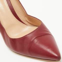 Gianvito Rossi Burgundy Leather Pointed Toe Pumps Size 40