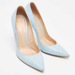 Gianvito Rossi Light Blue Leather Pointed Toe Pumps Size 39