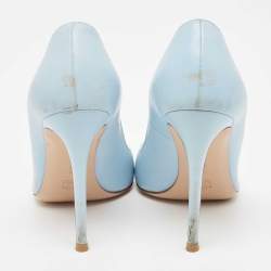 Gianvito Rossi Light Blue Leather Pointed Toe Pumps Size 39